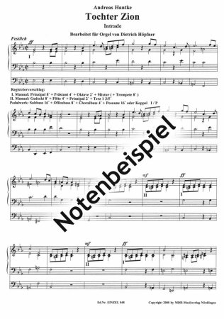 Preview: Tochter Zion Notenbeispiel